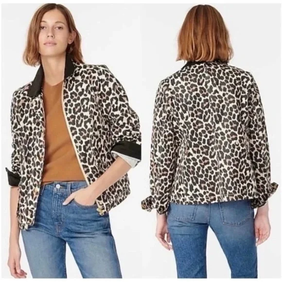 Brand New With Tags J. Crew Leopard Print Barn Coat Jacket XS - Picture 2 of 8